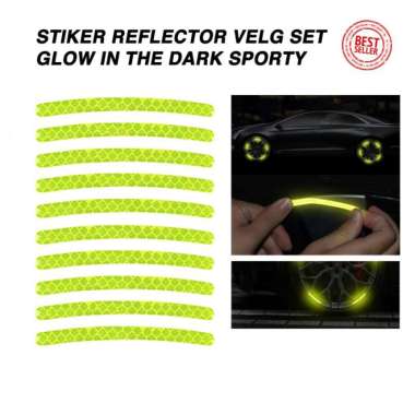 Stiker Reflektor Reflector Velg Mobil Motor Pemantul Cahaya Kuning SET Putih