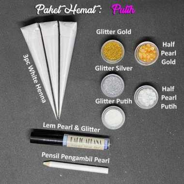 Paket Hemat Henna Putih Henna Mix Henna Komplit White