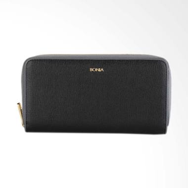Bonia Leather Zip Purse Dompet Wanita - Black