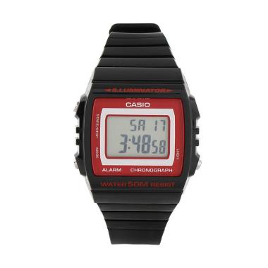 Casio Silicon Jam Tangan Pria W-215H-1A2VDF - Black Red