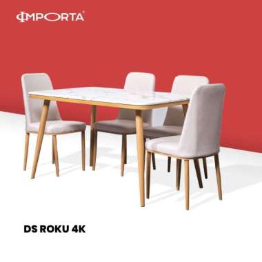 Importa Meja Makan Marmer DS ROKU Meja Makan 4 Kursi Minimalis 4 seater