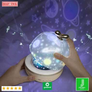Speaker Lampu Tidur Proyektor Active Bluetooth Speaker Remote WH E02 Putih