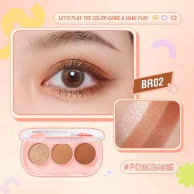 PINKFLASH 3 Shades Eyeshadow Palette Giltter High Pigment BR02