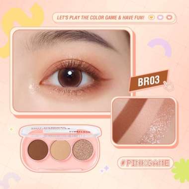 PINKFLASH 3 Shades Eyeshadow Palette Giltter High Pigment BR03