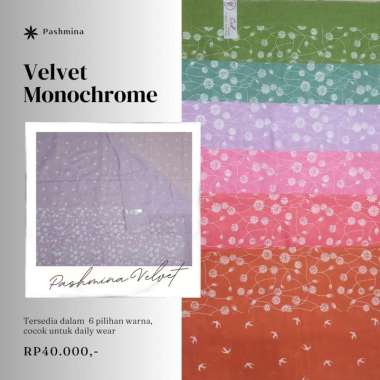 MD SHOP Pashmina Velvet Monochrome Ungu Muda