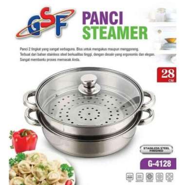 ZS Panci Steamer Dandang Kukusan 28 CM Stainless 2 Susun GSF G-4128