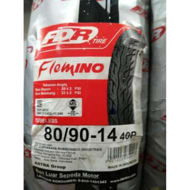 Paketan Ban FDR 80/90-14 & 90/90-14 FLEMINO TUBELESS