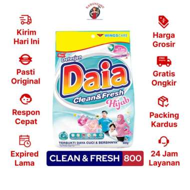 Promo Harga Daia Deterjen Bubuk Clean & Fresh Hijab 850 gr - Blibli