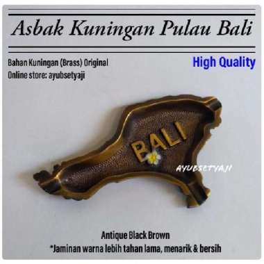 Asbak Pulau BALI Kuningan Hitam antik asbak Hotel Pulau Bali Indonesia