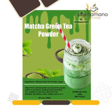 Mokhastock Bubuk Minuman Rasa Serbuk Boba Instant Frappe Powder 1kg Matcha Greentea
