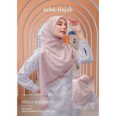 ETHICA HIJAB KINZA SQUARE 05 SLIGHT GREY SILVER PEONY PHATOM GREEN LAVENDER FOG COCONUT MILK HIJAB J