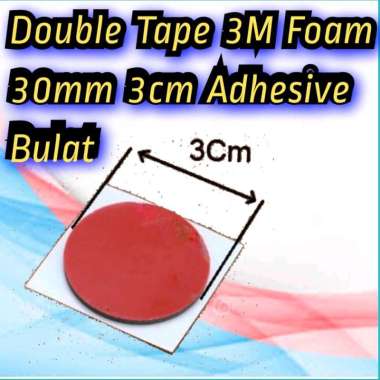 Double Tape 3M Red Dobel Sided Foam 30mm 3cm Adhesive Bulat Merah Tip