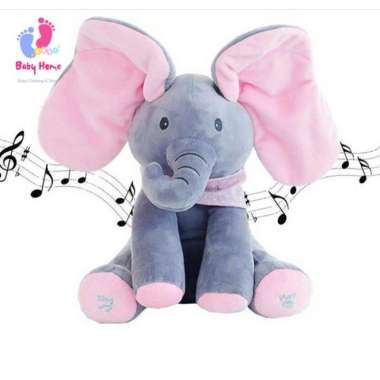 Toys Elephant Gajah Gerak Telinga Boneka Gajah Mainan Anak Bisa Nyayi BONEKA GAJAH PINK