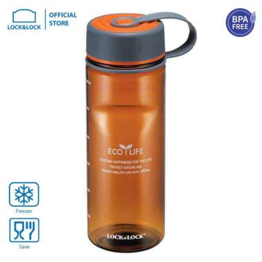 LOCK&LOCK Water Bottle Tritan Two Tone Botol Air Minum 650ml ABF603 Cokelat