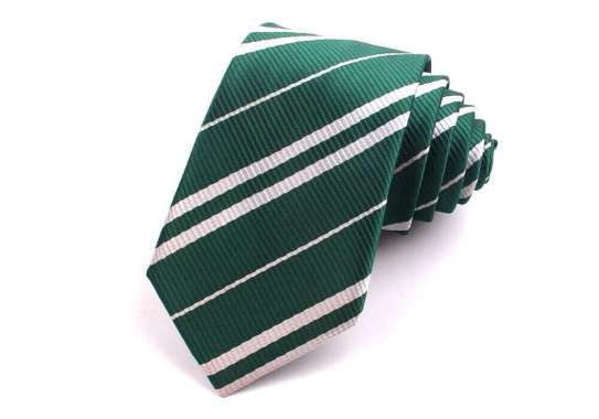 Dasi panjang motif salur hijau