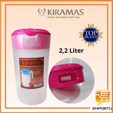 KIRAMAS Pitcher 2,2 Liter 3598/Teko Dengan Gagang/Teko Plastik Hijau