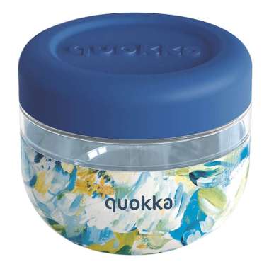Quokka Ms Food Jar with Silicone Cover Bubble 500ml Blue Peonies