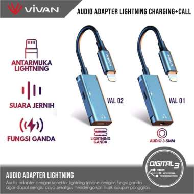 Vivan Audio Adapter VAL01 VAL02 IPhone Splitter Lightning AUX 3.5mm VAL 01