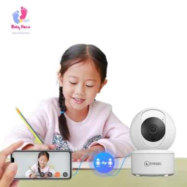 Baby Monitor EYESEC Smart CCTV WIFI Indoor IP Camera CCTV 3MP 360° PTZ Kamera HP Jarak Jauh
