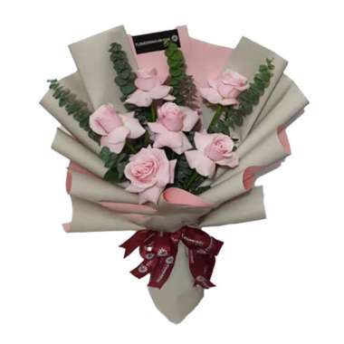 Buket Mawar Pink 6 Tangkai - Pink Delight - FlowerAdvisor