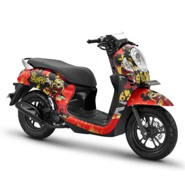 Decal Full body Sticker Scoopy NEW FI 2021 2023 2022 2020 Mickey Zombi - Hitam Merah
