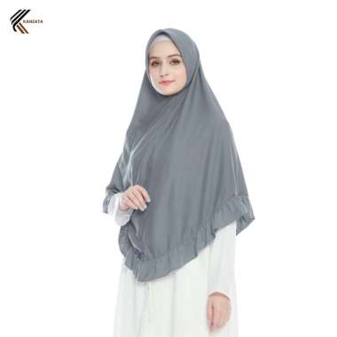 Kanzata Amasya Hijab Kerudung Bergo Instan Jumbo Sehari Hari Bahan Kaos Premium XL Abu
