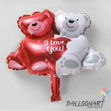 Teddy Bear In Love Mini/Balon Foil Happy Valentine/Wedding/Anniversary