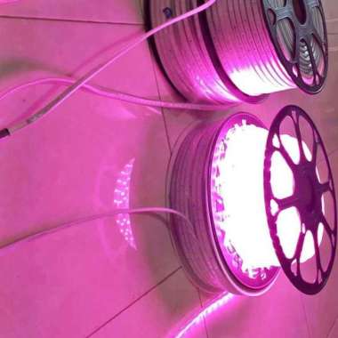 Lampu led selang led strip 220v meteran ungu pink 5050