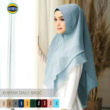 Naila Hijab syari khimar instan pinguin pet antem BLUE
