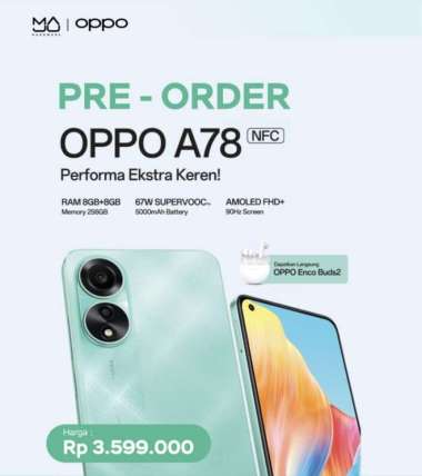 OPPO A78 8/256 NFC - GARANSI RESMI