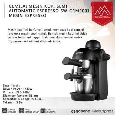 Gemilai Mesin Kopi Semi Automatic Espresso SW-CRM2001 Mesin Espresso