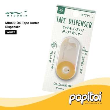MIDORI XS Tape Cutter Dispenser Pemotong Isolasi Selotip Mini White