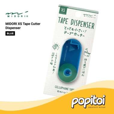 MIDORI XS Tape Cutter Dispenser Pemotong Isolasi Selotip Mini Blue