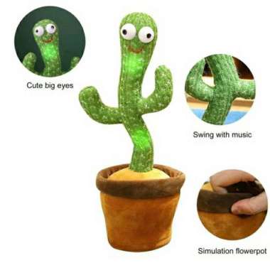 Mainan Boneka cactus Kaktus Menari Goyang Bisa Menirukan Suara
