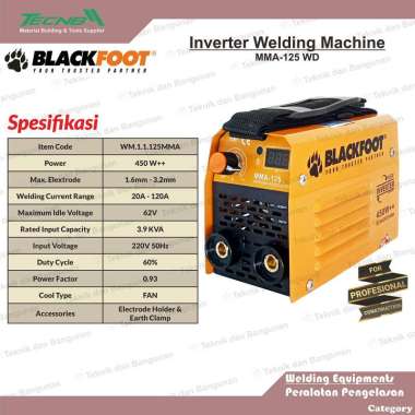 Mesin Las Inverter / Trafo Las Inverter Blackfoot MMA-125 WD