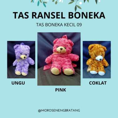 Tas Ransel Boneka Panda 9 Pink Ungu Coklat Kecil ungu