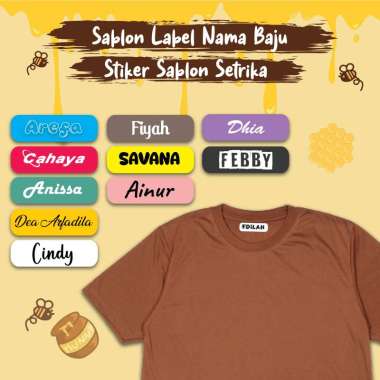CUSTOM LABEL NAMA KAOS ANAK SERAGAM SEKOLAH STIKER SABLON SETRIKA LAUNDRY NAME TAG LAUNDRY PESANTREN