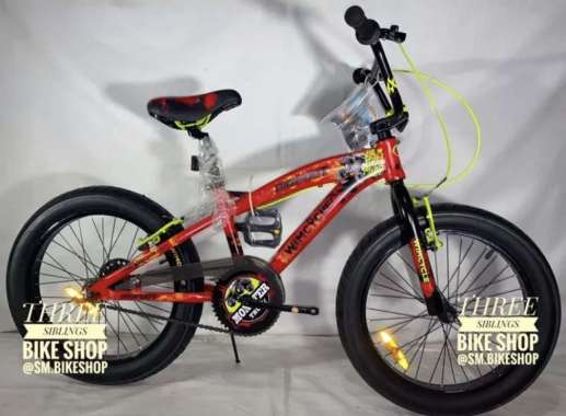SEPEDA BMX WIMCYCLE BIGFOOT 20 INCH BAN JUMBO 3.0 WARNA MERAH