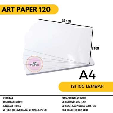 kertas art paper a4 120 gsm - isi 100 lembar / art paper a4 120 gr Multicolor