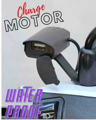 Charger Motor USB Waterproof Quick Charger plus stand spion motor