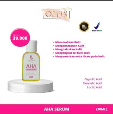 Osyin Glow Aha Serum Badan, AHA Dosting Osyin BPOM