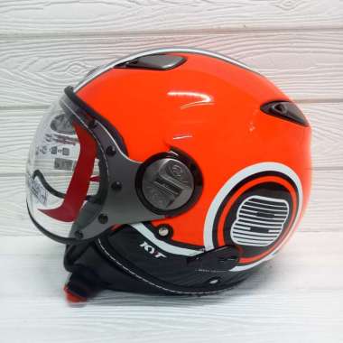 HELM KYT ELSICO SUPER FLUO #1 RED FLUO KYT RETRO RED FLUO ORIGINAL XL