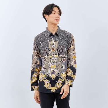 M231 Kemeja Pria Batik Panjang Hitam 3036C XL