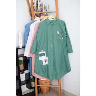 LD 116 Baju Atasan Wanita Tunik Perempuan Bahan Linen Rami Multicolor
