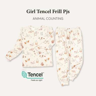 Harlowday Tencel Frill Printed Pajamas Anak XXL Animal Counting