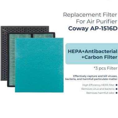 Replment Filter Air Purifier Coway Ap-1516D / Hepa+Carbon+Fine Dust Multicolor