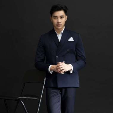 Jas Double Breast Navy Blazer Formal Pria Jas Nikah XL