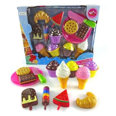 mainan princess cup cake ice cream tea set Multicolor