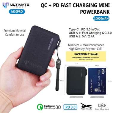Ultimate M10 Pro QC+PD Mini Powerbank 10000mAh Fast Charging