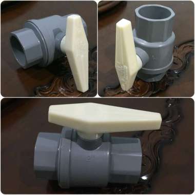 Stop Kran Ball Valve PVC 2" inch KDJ King Da Jeng made in Taiwan